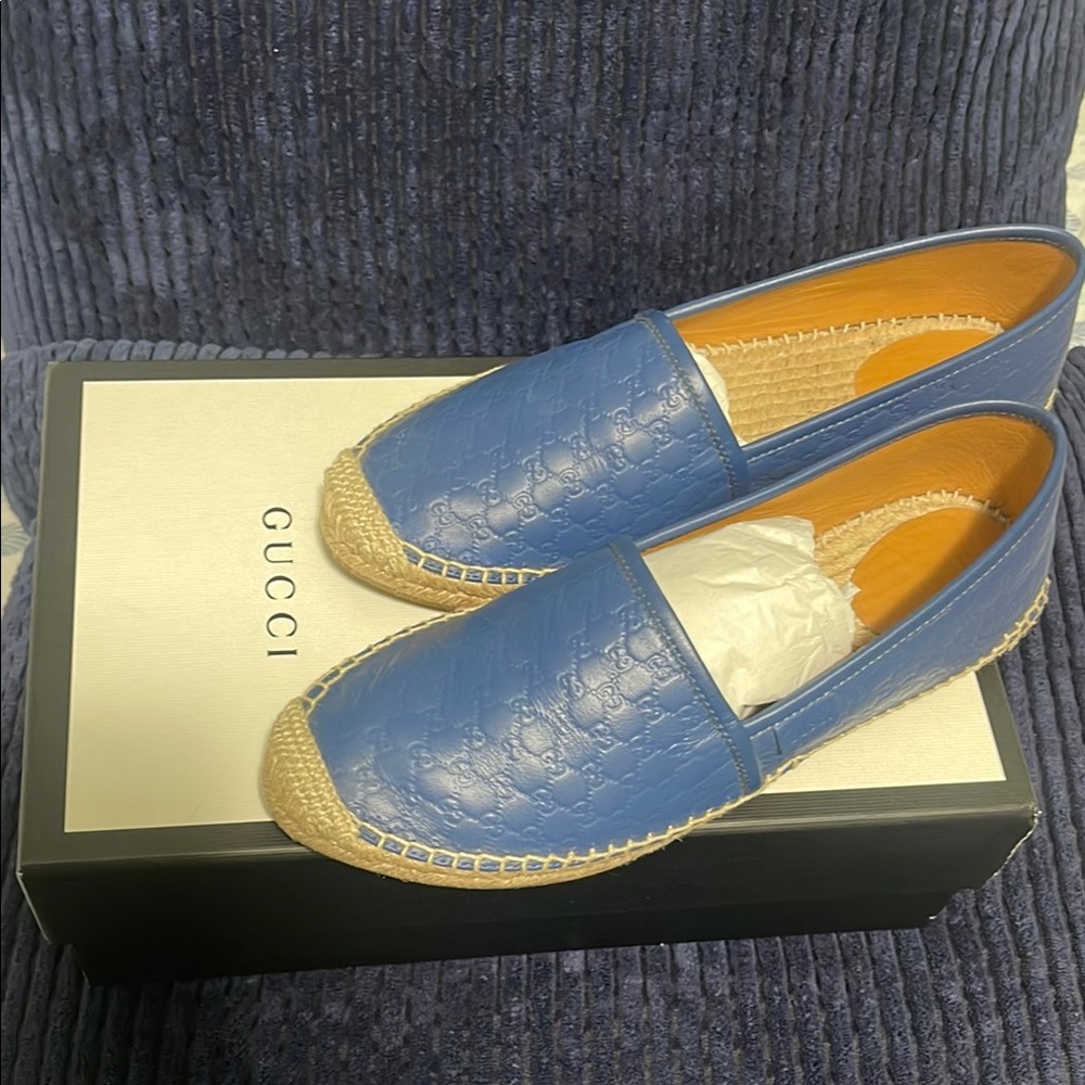 Gucci Blue Espadrille Shoes for Women
